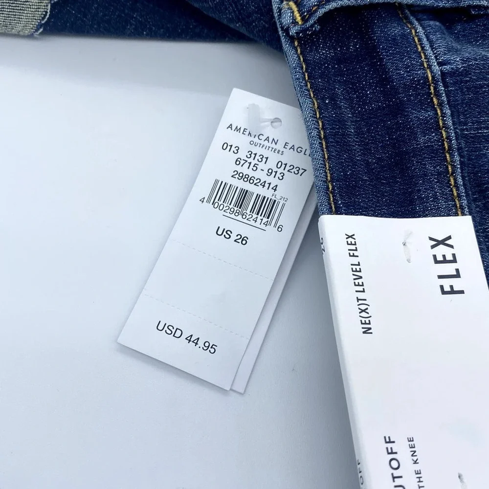 NWT American Eagle AE Next Level Stretch FLEX Bermuda Denim Jean Short 26 - Picture 10 of 11